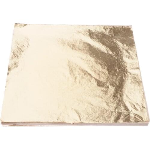 100Pcs Metallic Glitter Copper Gold Leaf Sheet Card Making Furniture Decor