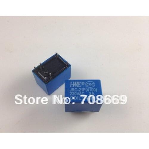 100pcs Miniature PCB Relay JRC-21F 4100 DC 3V 6 Pins