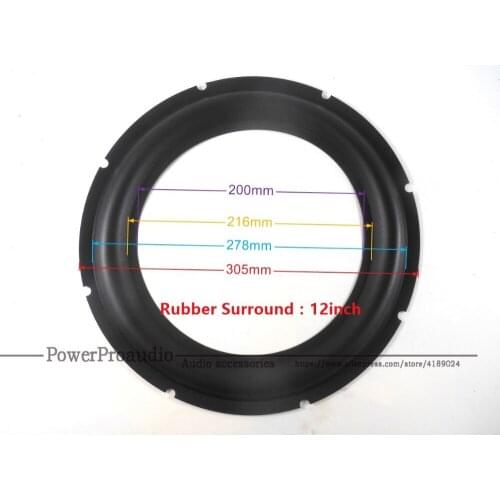 2PCS/LOT 12 Inch Rubber Repair Woofer / Bass Speaker surrounds 200 216 278 305mm
