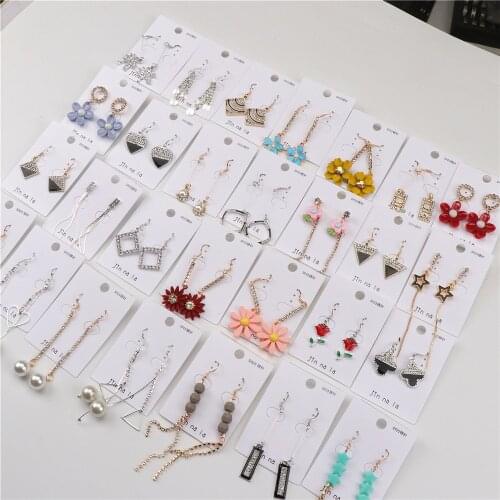 20pairs/Lot Womens Fashion Silver Golden Color Hook Drop Dangle Earrings For Women Gift Party Mix Style