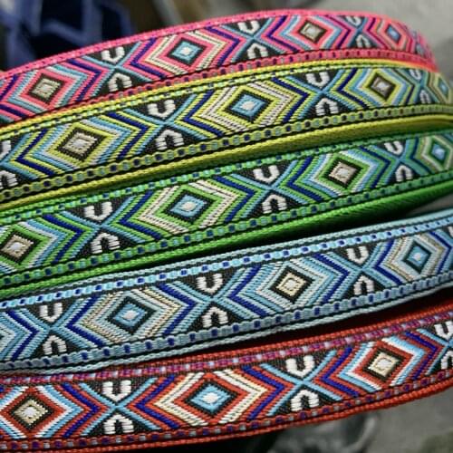 5YARD 3/4" 18MM 100% POLYESTER SINGLE FACE GEOMETRIC DOG RIBBON Woven Jacquard Ribbon Zakka Handmade Accessories