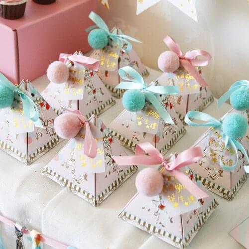 50pcs Carousel candy gift boxes baby shower Gender reveal Boy girl 1st first 2nd 3rd 4th 5th birthday party decoration supplies