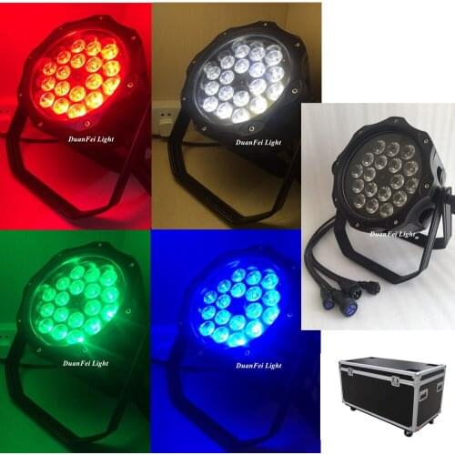 6pcs 18x12w rgbw 4in1 par led pro stage led light wash dj par ip65 led par flightcase