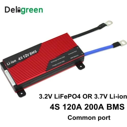 Deligreen 4S 120A 150A 200A 250A 12V PCM/PCB/BMS for 3.2V LiFePO4 LiNCM battery pack Li ion Battery Pack with balance function