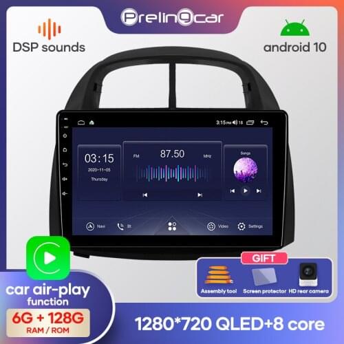 Prelingcar Android 10 car multimedia player for PERODUA MYVI icon 05-09 years radio stereo gps navigation system support carplay