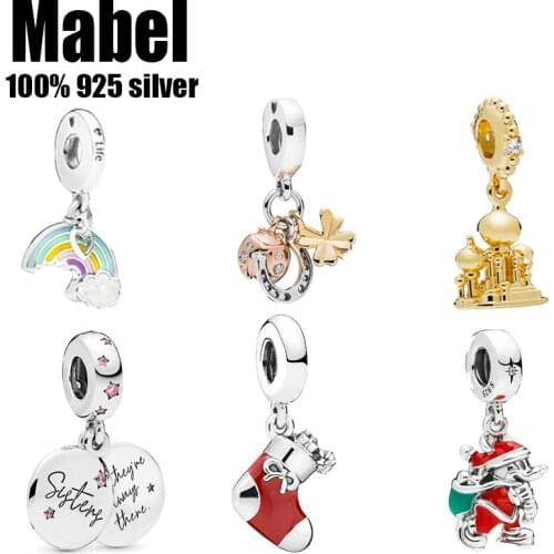 New FIT original authentic 100% 925 sterling silver pandora beads for women fashion classic Christmas series DIY jewelry