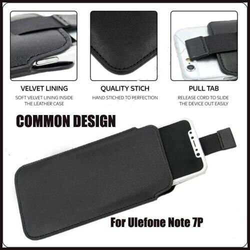 Casteel PU Leather Case For Ulefone Note 7P Pull Tab Sleeve Pouch Bag Case Cover