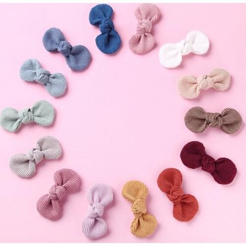 Baby Hair Clips Bow Girl Hairpins Corduroy Children Spring Summer Barrette Kids Candy Color Hair Accessories Infant Hairclip