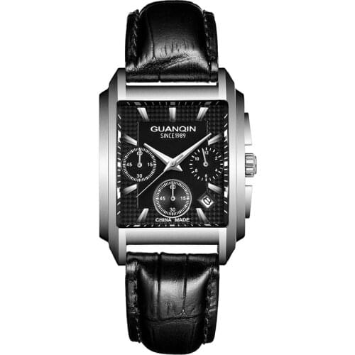 GUANQIN fashion Watch genuine multi-functional six indicator quartz waterproof dustproof calendar Quartz Men watches