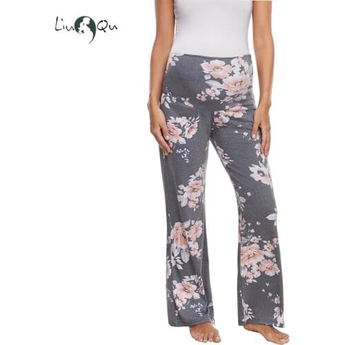 Cotton Womens Maternity Wide Leg Pants Versatile Comfy Palazzo Lounge Pants Stretch Pregnancy Trousers Cotton Mama Pants