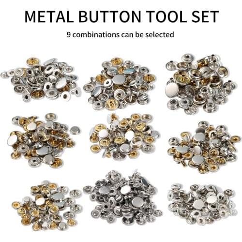Metal Button Installation Tools,Snap Fasteners Buttons Kit ,Rivets Press Studs Hand Punch Tool Set Kit for Clothes Leather Craft