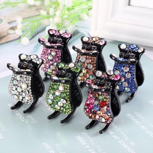 AWAYTR Acrylic Crystal Hair Claws Crab Rhinestone Luxury Hair Accessories Ponytail Holder Hair Clip Claw Jewelry For Women Girls