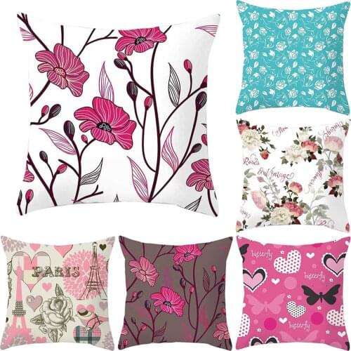 Colorful Rose Flower Pillow Case Cushion Cover Home Sofa Car Cafe Square Decor Comfortable
