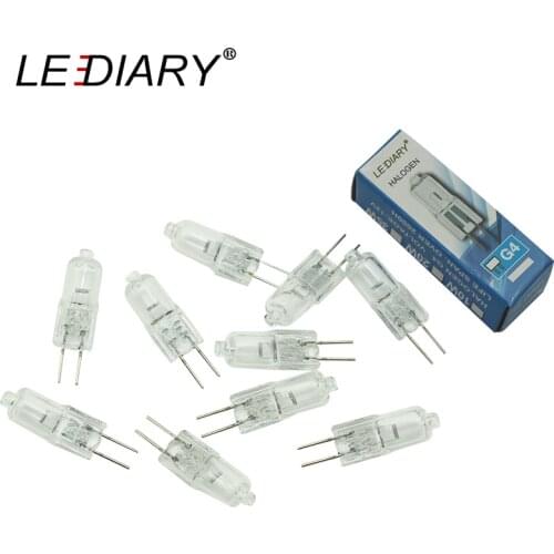 LEDIARY Halogen G4 Bulbs 6V 10W 20W 30W Dimmable Warm White 2700K Lights Clear Glass Bulb Lamp with Separated Box 20pcs/lot