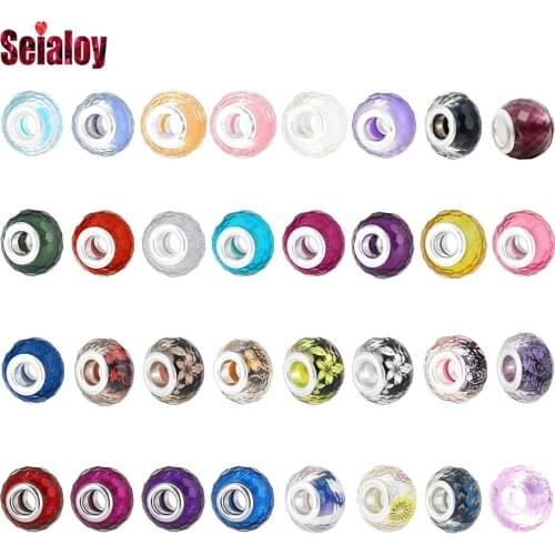 Seialoy Small Cut Surface Colorful Crystal Beads Flowers Charm Original Womens Bracelet Necklace Jewelry Diy Accessories Beaded