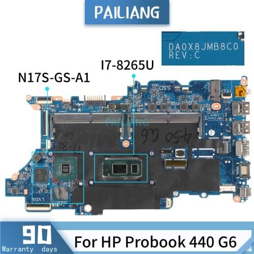 PAILIANG Laptop motherboard For HP Probook 440 G6 Mainboard DAX8JMB18C0 I7-8265U N17S-GS-A1 tesed DDR3