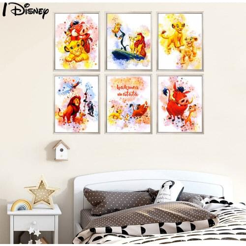 Set 6 Disney Printable Art Animals Posters and Prints Canvas Painting Wall Art Picture For Living Room Home Decor