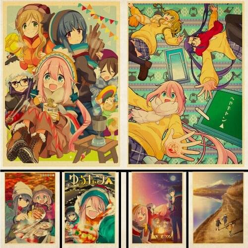 Wall Art Canvas Painting Yuru Camp Japanese Anime Series Posters and Prints Nordic Home Decoration Pictures Living Room Decor