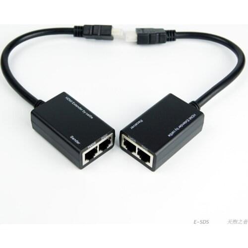 New High quality wired HDMI extender 30m HDMI Extender sender/receiver by cat5/5e cable 1080p supported Free shipping