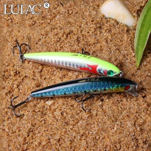 80mm 7g LUTAC Jerk Minnow Floating hard fish wobbler pesca with quality hook artificial lures