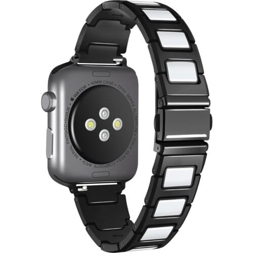 Stainless Steel Ceramic Watch Bands for Apple Watch 5 Band 38mm 40mm Strap for iWatch Sport Edition Series 4 3 2 bracelet correa