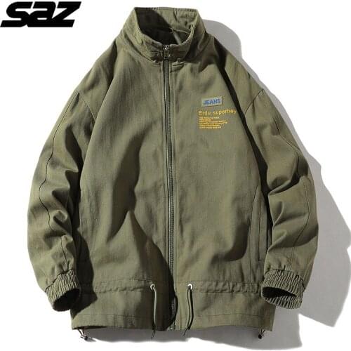 SAZ 2021 Spring New Jacket Mens Street Windbreaker Zipper Thin Jacket Mens Casual Jacket