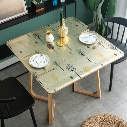 North European Square Table Cloths Waterproof Oilproof Pvc Table Covers Not Transparent Marble Printing Mats Pads Almofadas Dec