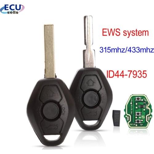 EWS Sytem Car Remote Key for BMW E38 E39 E46 X3 X5 Z3 Z4 1/3/5/7 Series 315/433MHz ID44 Chip Keyless Entry Transmitter