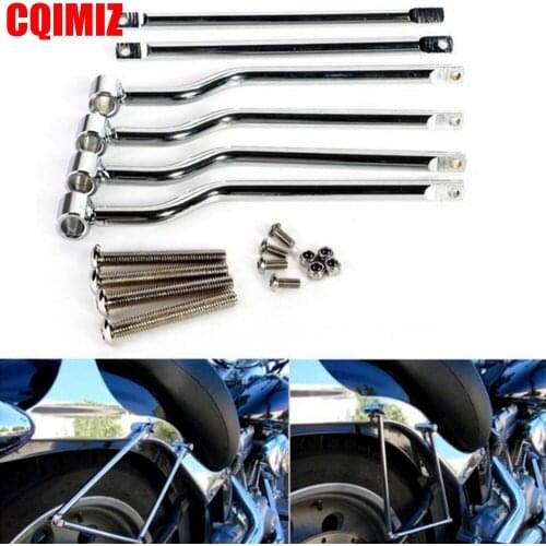 Universal Chrome Motorcycle Motorbike Refit Saddlebag Saddle Bag Support Bar Bracket