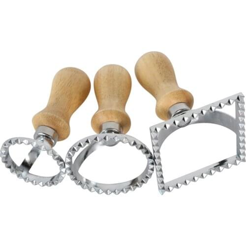 Dumpling Ravioli Cutter Dough Biscuit Press Mold Roller Mould Round/Square Stainless Steel Jiaozi Maker Device Kitchen Tools