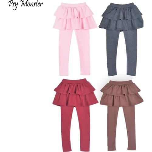 Girls Skirt Pants 2018 Autumn Girls Leggings with Skirt Girls Dancing Clothes Children Kids Trousers Pants For Girl Cake Skirt