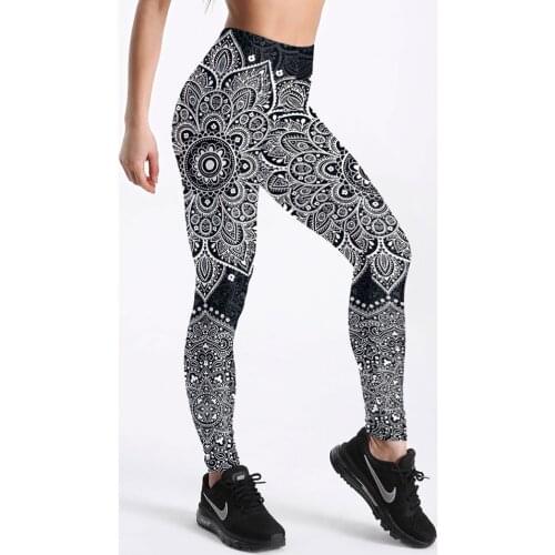 Summer Style Women Leggings White&Black Floral Printed Leggings Sexy Girl Leggings Workout Casual Pants Drop Shipping