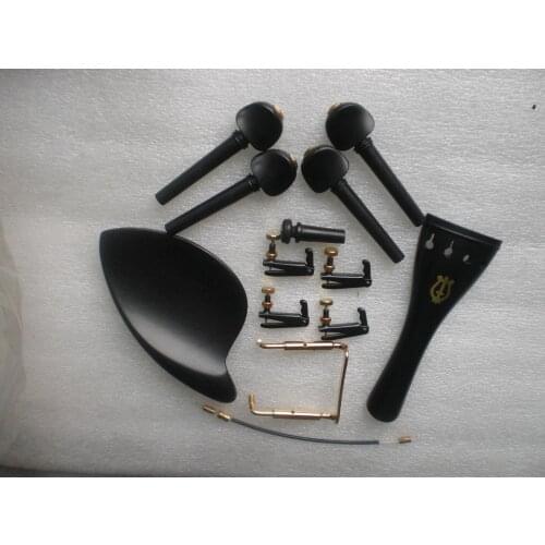 1 Set Best Quality Ebony Fitting 4/4 with Brass Decoration 0402