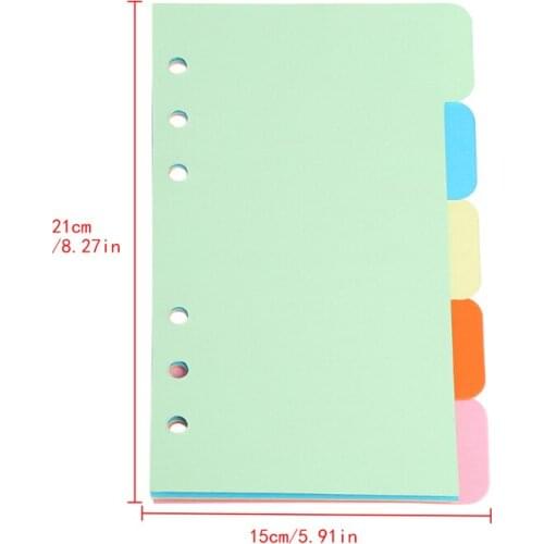 5Pcs Refills 6 Hole Blank Colorful Paper for A5 A6 Loose Leaf Binder Notebook 32CB