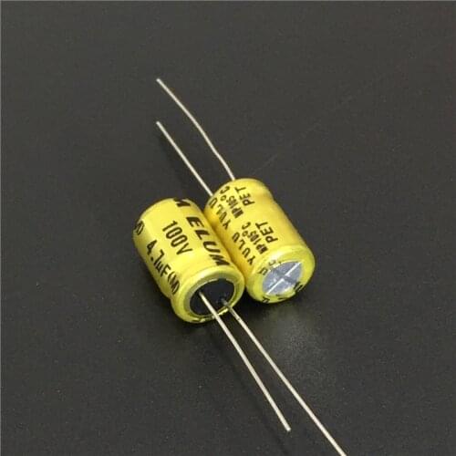 50pcs 4.7uF 100V ELUM NP 8x11.5mm 100V4.7uF Bipolar Aluminum Electrolytic Capacitor