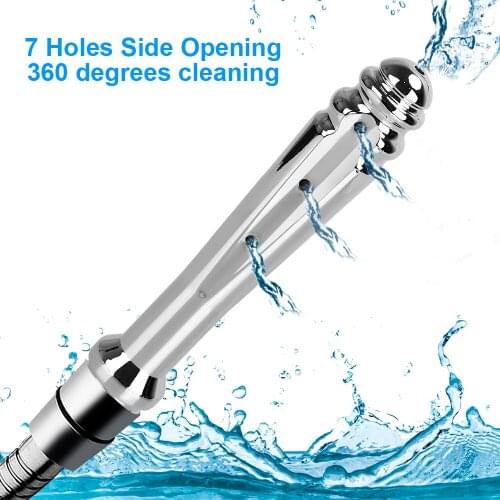 7 Holes Side Opening Anal Enema Cleaning Shower Vaginal Wash Metal Sex Tools for Couples Colonic Douche Nozzle Sex Products