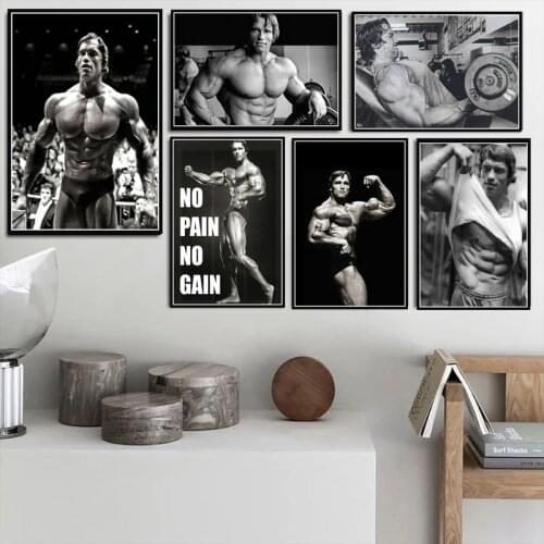 Arnold Schwarzenegger Bodybuilding Fitness Canvas Painting Workout Posters and Print Wall Art Picture for Living Room Home Decor