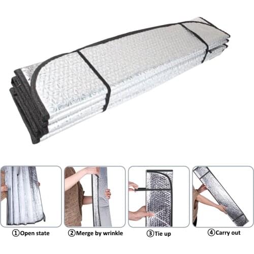 130*60CM Auto Silver Pearl Cotton Curtain Car Sunshade Film Windshield Visor Front Windshield Cover Sun Shade UV Protection