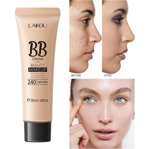 BB Cream Base Makeup Waterproof Long Lasting Moisturizing Hydrating Skin Concealer Cream Liquid Foundation Natural Face Makeup