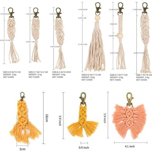 Boho Key Chains Key Rings Handmade Tassel Keychain For Women Macrame Bag Charm Car Hanging Jewelry Gift For Friends