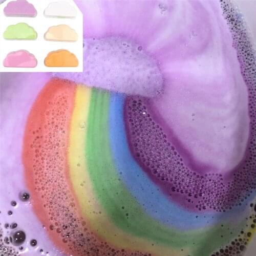 SPA Bath Bombs Colorful Rainbow Cloud Vivid Float on Water&Release Rainbow Color