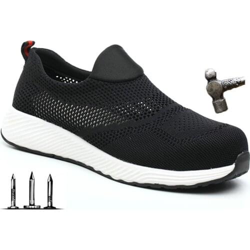Brand Summer Lightweight Steel Toecap Men Women Work &amp Safety Boots Breathable Male Female Shoes Plus Size 36-45 RXM12