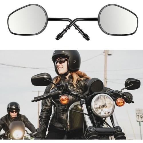 Black Motorcycle Rear View Side Mirrors For Road Glide Sportster Cruiser Road King Touring XL 883Softail Bobber Chopper Fatboy