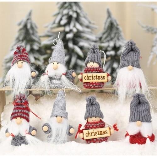 Christmas Tree Decor Santa Faceless Doll Forest Old Man 2021 Navidad Xmas Ornaments Christmas Decorations for Home New Year 2022