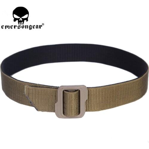 EmersonGear Tactical Hunting Double-sided Nylon Duty Belt w/Buckle Black& Coyo Brown Two Sided Using Belt Hunting Accessories