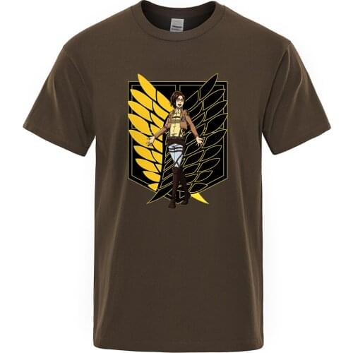 Attack on Titan Anime Character Print T Shirt Men Harajuku Sweat T-Shirts Cartoons Loose Tops Fashion Casual Male Tee Clothes