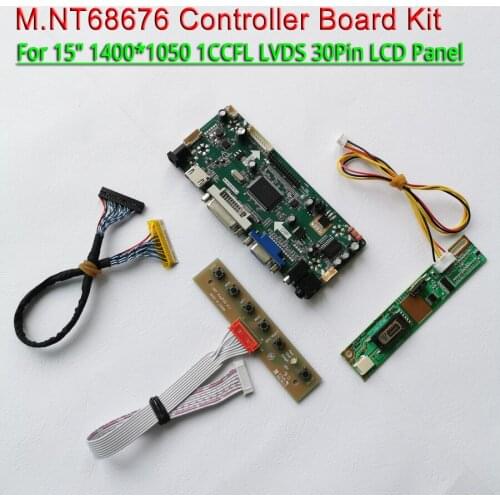 For LP150E05 LP150E07 VGA+DVI Inverter 1400*1050 1CCFL 15" LVDS cable 30-Pin M.NT68676 LCD display controller card DIY kit
