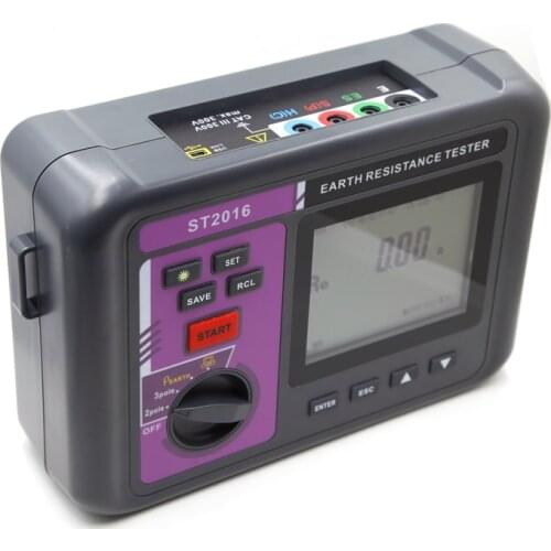 3 Pole Auto Range LCD Digital Earth Resistance Resistivity Meter Intelligent Ground Resistance Meter Soil Resistivity Tester