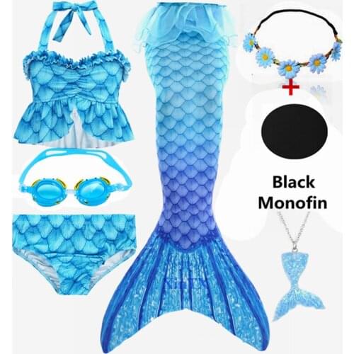 NEW Arrival Pretty Girl Halloween Party Mermaid tail Beach Bikini can add Monofin Fin Suit Costume Cosplay Swimmable Swimsuit