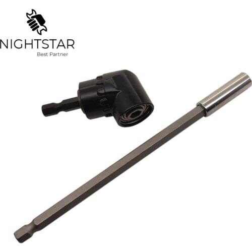Krachtige 2Pcs 105 Degree Right Angle Driver 150mm 1/4 Hex Magnetic Bit Holder Screwdriver Bars Power Extension Rod Drill Driver
